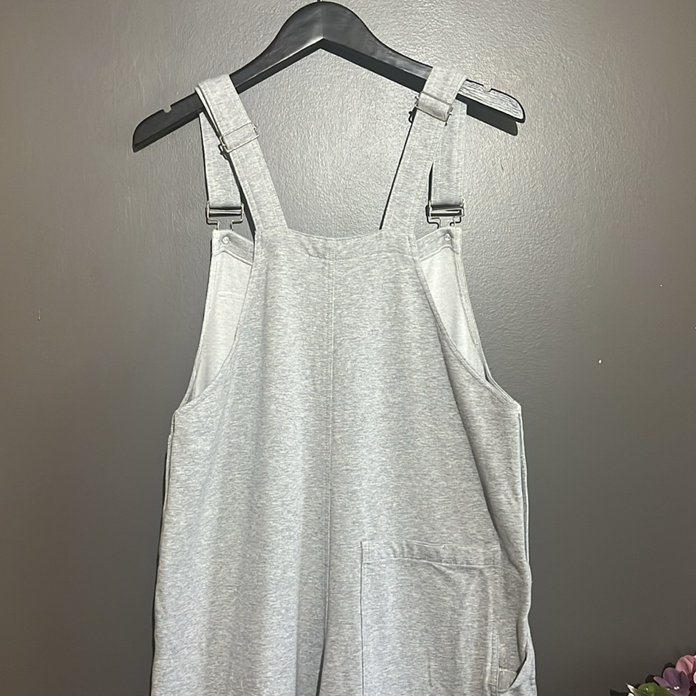 Smash + Tess Light Gray Wide‑Leg Overalls - Picture 6 of 12